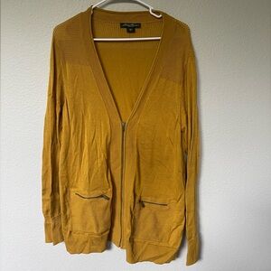 Eddie Bauer yellow mustard cardigan
